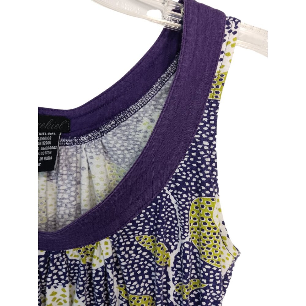 Ezekiel Women's -Baby Doll Tank Top- Purple Green White Small - Picture 10 of 16